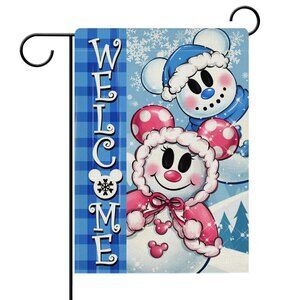 Dyrenson Welcome Winter Snowman Decorative Garden Flag Double Sided 12 x 18